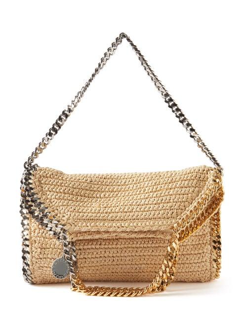 Stella Mccartney - Falabella Woven Raffia Shoulder Bag - Womens - Beige