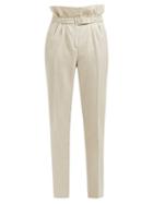 Matchesfashion.com Gabriela Hearst - Beatrice Paperbag Waist Trousers - Womens - Beige