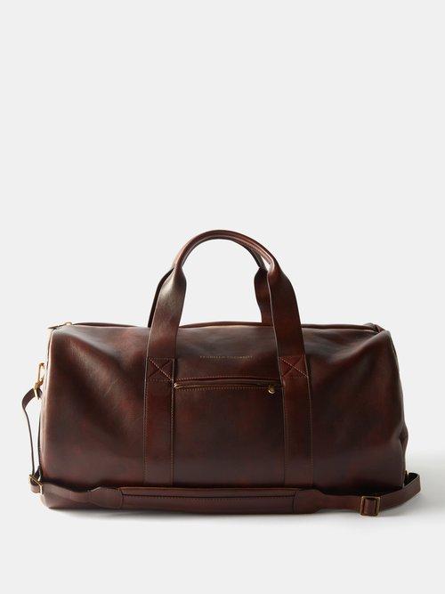 Brunello Cucinelli - Leather Holdall - Mens - Burgundy