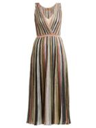 Matchesfashion.com Missoni - Metallic Stripe Knitted Midi Dress - Womens - Multi