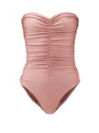 Matchesfashion.com Jade Swim - Yara Ruched Strapless Swimsuit - Womens - Pink