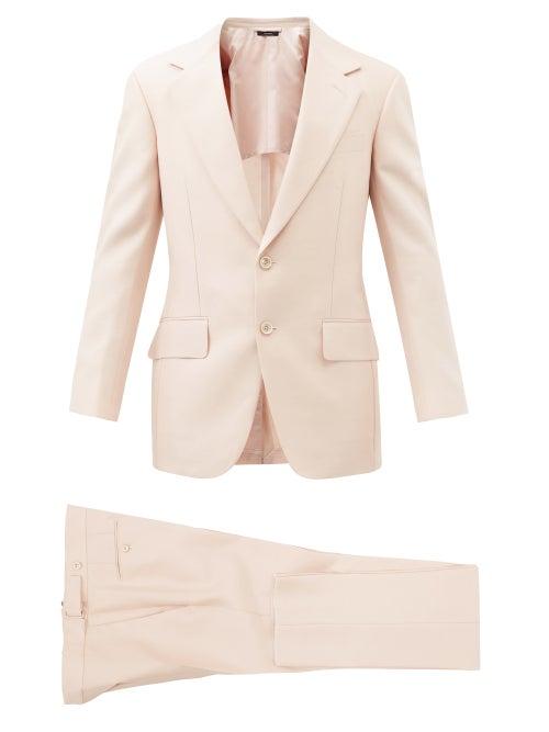 Tom Ford - Single-breasted Wool-blend Suit - Mens - Pink