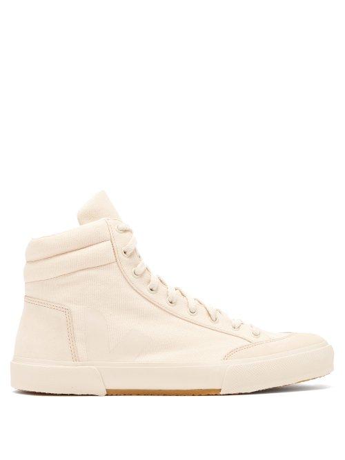 Matchesfashion.com Veja - X Lemaire High Top Cotton Canvas Trainers - Mens - Beige