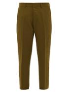 Matchesfashion.com Ami - Cropped Virgin Wool Twill Trousers - Mens - Green