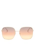 Ladies Accessories Gucci - Oversized Butterfly Metal Sunglasses - Womens - Gold Multi