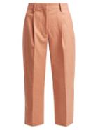 Matchesfashion.com Acne Studios - Tapered Wool Blend Trousers - Womens - Light Pink
