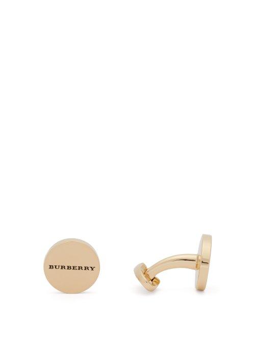 Matchesfashion.com Burberry - Logo Engraved Cufflinks - Mens - Gold