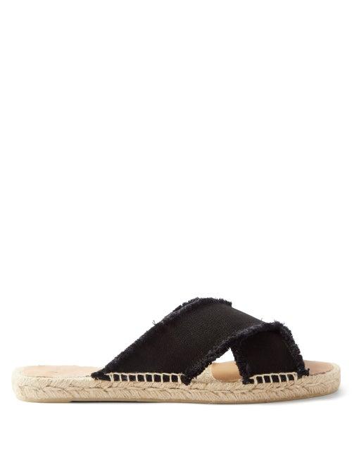 Castaer - Palmera Canvas & Jute Espadrille Sandals - Womens - Black