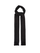 Saint Laurent - Logo-embroidered Wool-blend Scarf - Womens - Black
