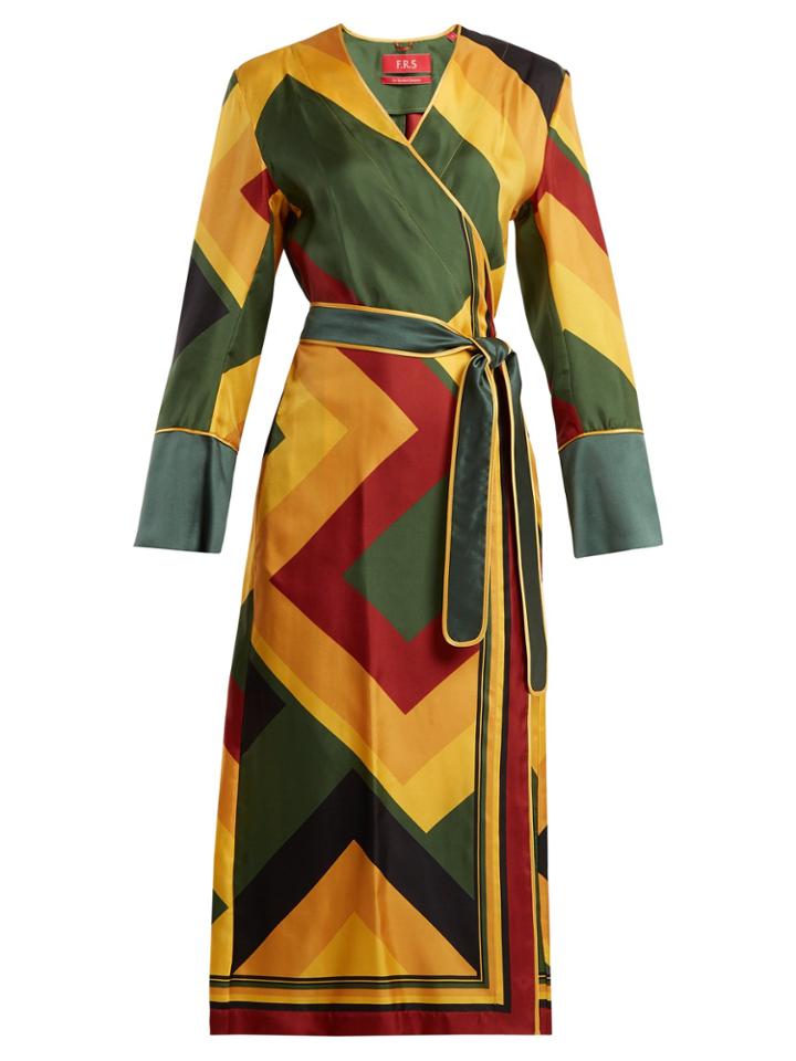 F.r.s - For Restless Sleepers Dolos Colour-block Silk Wrap-dress