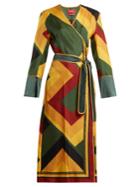 F.r.s - For Restless Sleepers Dolos Colour-block Silk Wrap-dress