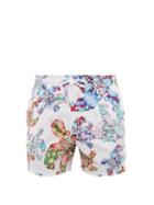 Matchesfashion.com Vilebrequin - Moorise Marbled Turtle Print Swim Shorts - Mens - White Multi
