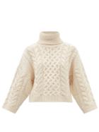 Isabel Marant Toile - Ingrid Roll-neck Cable-knit Wool-blend Sweater - Womens - Ivory