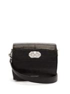 Matchesfashion.com Alexander Mcqueen - Box 21 Crocodile Effect Leather Cross Body Bag - Womens - Black