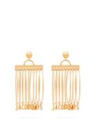 Matchesfashion.com Jacquemus - Logo Charm Multi Hoop Earrings - Womens - Gold