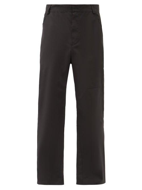 Matchesfashion.com Boramy Viguier - Straight-leg Cotton-blend Trousers - Mens - Black
