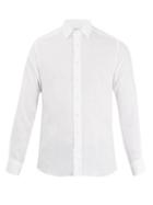 Matchesfashion.com Etro - Point Collar Long Sleeved Linen Shirt - Mens - White