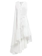Matchesfashion.com Palmer//harding - Super Asymmetric Cotton Poplin Midi Dress - Womens - White