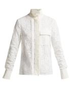 Matchesfashion.com Chlo - Floral Lace High Neck Blouse - Womens - Ivory