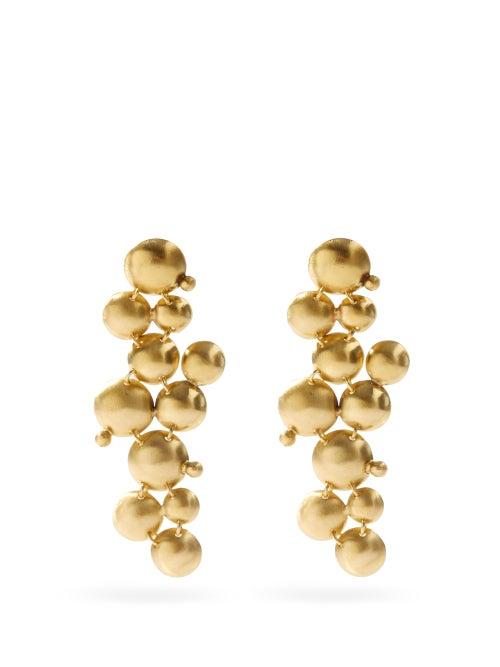 Matchesfashion.com Katerina Makriyianni - Galaxy Of Stars Gold-plated Drop Earrings - Womens - Yellow Gold