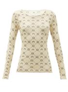 Matchesfashion.com Marine Serre - Crescent Moon-print Stretch-jersey Top - Womens - Tan
