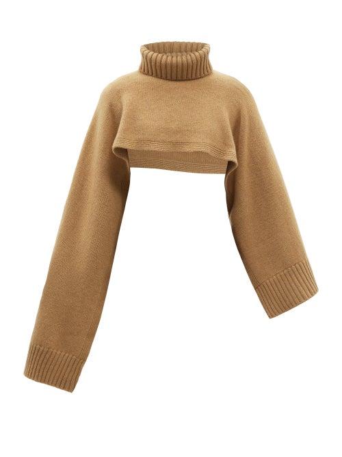 Ladies Accessories Jil Sander - Roll-neck Cashmere-blend Snood Scarf - Womens - Camel