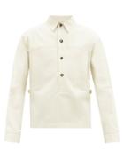 Mens Rtw Bottega Veneta - Half-button Cotton-twill Shirt - Mens - Cream