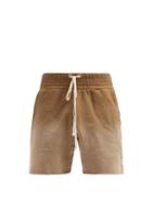 Matchesfashion.com Les Tien - Yacht Ombre Brushed-back Cotton Shorts - Mens - Brown
