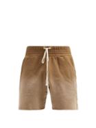 Matchesfashion.com Les Tien - Yacht Ombre Brushed-back Cotton Shorts - Mens - Brown