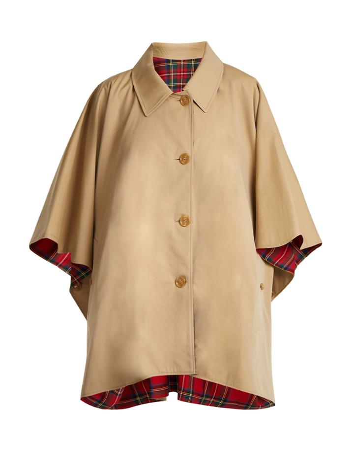Burberry Reversible Wool-twill Cotton-gabardine Cape