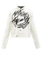 Maximilian - Logo-print Denim Jacket - Mens - White Black