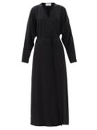Ladies Rtw Raey - Dolman-sleeve Side-split Wrap Dress - Womens - Black