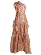 Peter Pilotto Fil Coup Jacquard One-shoulder Gown