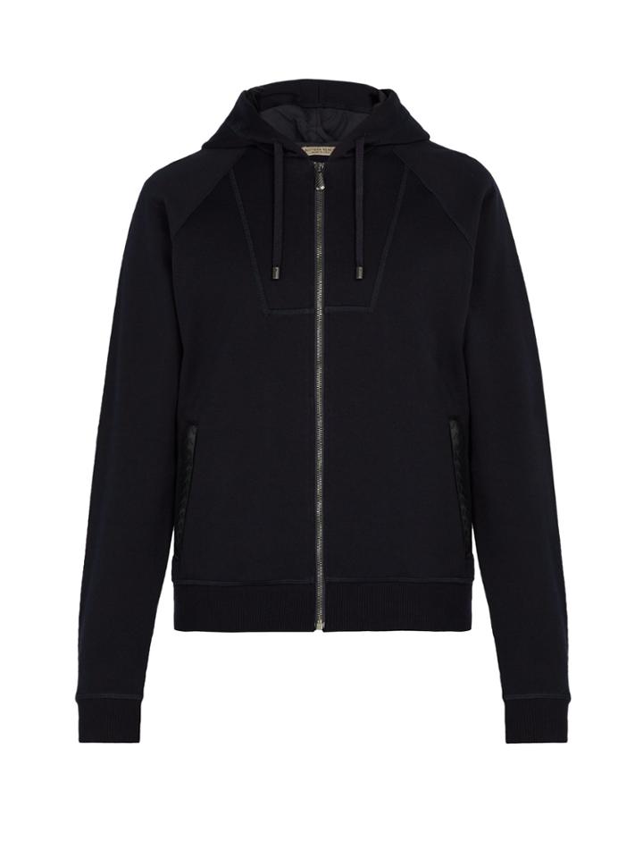 Bottega Veneta Intrecciato Leather-trimmed Hooded Sweatshirt