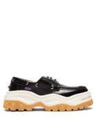 Matchesfashion.com Eytys - Mykonos Leather Platform Boat Shoes - Womens - Black