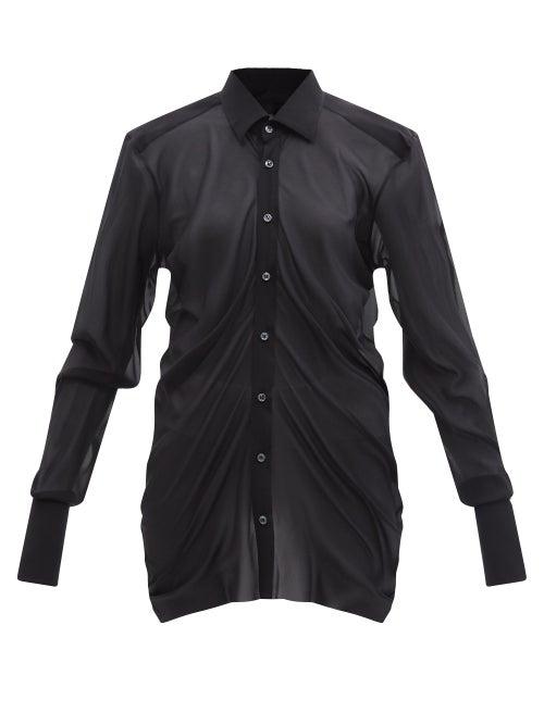 Matchesfashion.com Maison Margiela - Silk-blend Chiffon Shirt - Womens - Black