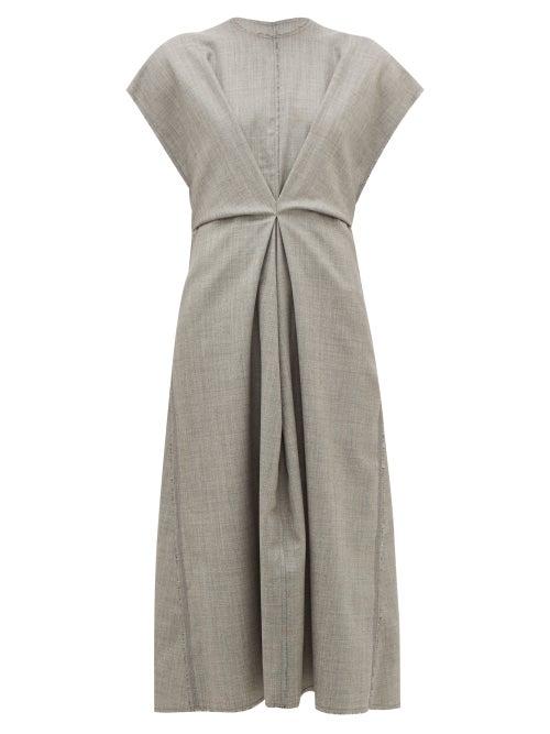 Matchesfashion.com Loewe - Raw-edge Wool Dress - Womens - Grey