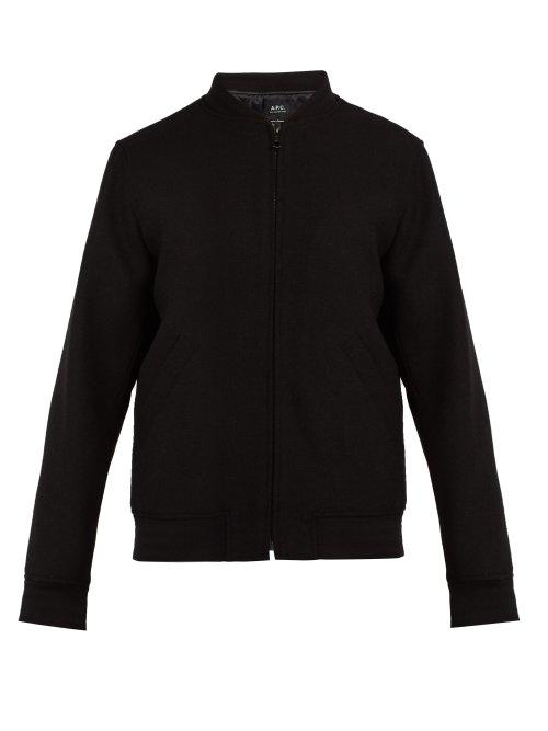 Matchesfashion.com A.p.c. - Barrett Wool Blend Bomber Jacket - Mens - Black