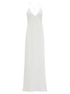 Matchesfashion.com Ludovic De Saint Sernin - Crystal-embellished Mousseline Maxi Dress - Womens - White