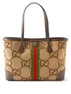Gucci - Ophidia Jumbo Gg-canvas Tote Bag - Womens - Brown Beige
