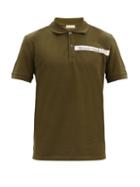 Matchesfashion.com Alexander Mcqueen - Logo-tape Cotton-piqu Polo Shirt - Mens - Khaki