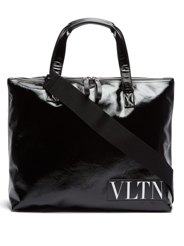 Valentino Logo Shiny Canvas Holdall