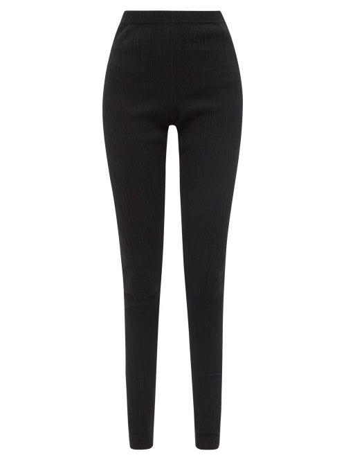 Ladies Rtw Jil Sander - Ribbed Slubbed-jersey Leggings - Womens - Black