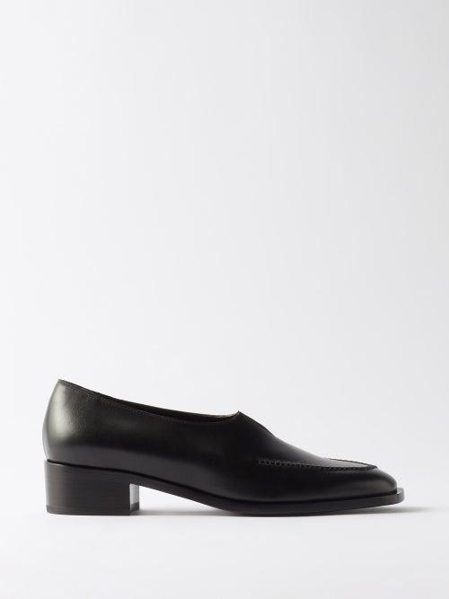 Peter Do - V-cut Leather Loafers - Womens - Black