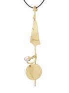 Matchesfashion.com Ellery - Cryphonics Faux Pearl And Twisted Pendant Necklace - Womens - Black