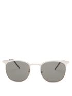 Mens Eyewear Saint Laurent - Round Metal Sunglasses - Mens - Grey