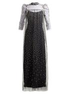 Matchesfashion.com Biyan - Golla Floral And Polka Dot Tulle Dress - Womens - Black Multi