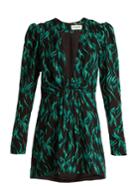 Saint Laurent Peacock-print Deep V-neck Dress
