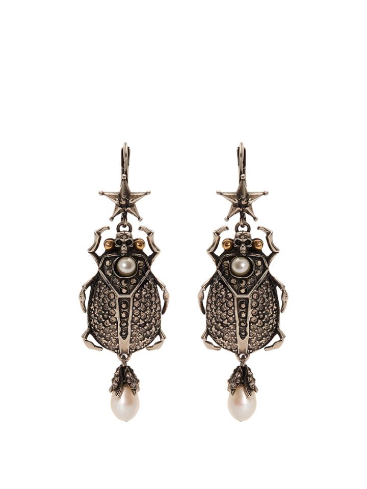 Alexander Mcqueen Embellished-beetle Earrings