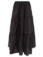 Matteau - Tiered Cotton-poplin Maxi Skirt - Womens - Black